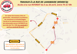 TRAVAUX: rue de Lahamaide à Wodecq
